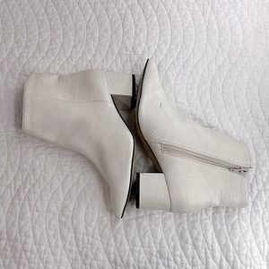 White pointed booties
